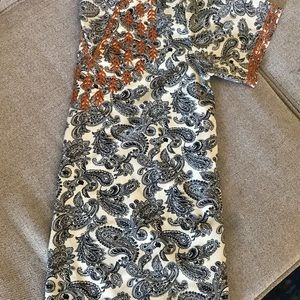 Anthropologie blouse w/ black paisley pattern